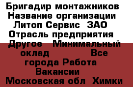 Бригадир монтажников › Название организации ­ Литоп-Сервис, ЗАО › Отрасль предприятия ­ Другое › Минимальный оклад ­ 23 000 - Все города Работа » Вакансии   . Московская обл.,Химки г.